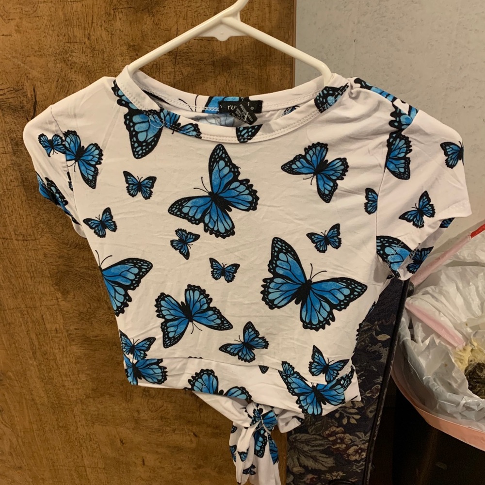 Cropped crossback shirt